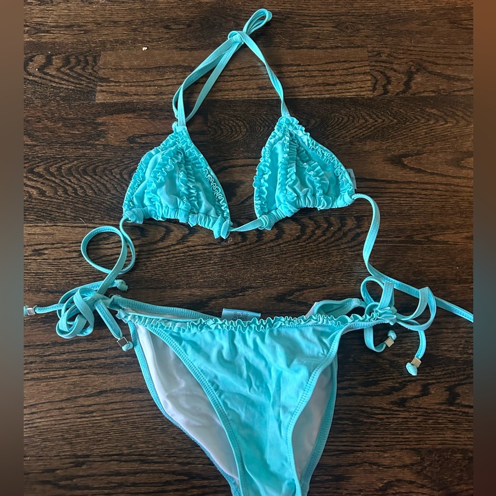 Letarte blue ruffle swim suit NOT SOLD ANYMORE